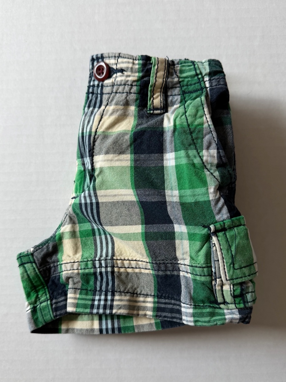Vintage The Children’s Place Baby Plaid Cargo Shorts 6-9M